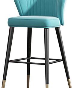 SYTH Tabouret de Bar en Velours Doux, chaises de Bar de Hauteur comptoir, tabourets de Cuisine à Dossier Ergonomique avec Pieds en Acier et métal, for la Salle à Manger Café Pub