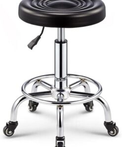 Bar chair Tabourets de comptoir avec rembourrage de siège doux et plus épais, tabouret de bar pivotant sur 5 roues, tabouret facial pour salon de massage, spa, hauteur réglable en cuir PU, tabouret de