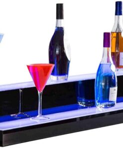 Présentoir De Bouteille d'alcool Éclairé par LED en 2/3 Étapes, Étagère De Bar Éclairée Et Éclairée, Étagères D'éclairage pour Boissons avec Télécommande, Plusieurs Couleurs