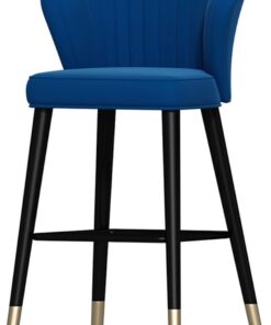 SYTH Tabouret de Bar en Velours Doux, chaises de Bar de Hauteur comptoir, tabourets de Cuisine à Dossier Ergonomique avec Pieds en Acier et métal, for la Salle à Manger Café Pub