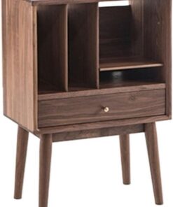 Stockage de CD Meuble de rangement multifonctionnel en bois for disques vinyles, avec tiroir Enregistrer