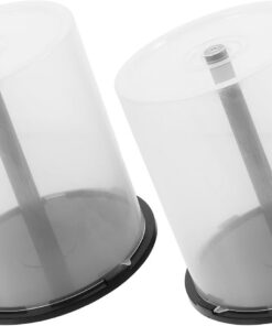 OUNONA Lot de 2 Boîtes de Rangement pour CD Et DVD, Type Seau Ou Colonne.