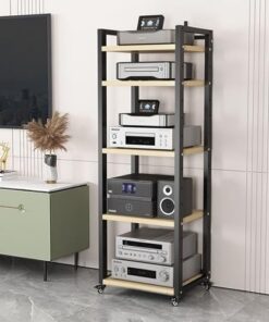 Meuble de rangement multimédia à 5/6/7/8 niveaux, support multimédia AV, support multimédia audio vidéo, support pour tourne-disque, meuble AV moderne, support audio, support de composants s