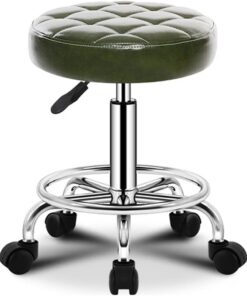 Bar Chair Tabourets de comptoir avec Rembourrage de siège Plus épais, Tabouret pivotant à roulettes sur 5 Roues, Tabouret Facial pour Salon de Massage, Spa, Hauteur réglable en Cuir PU, Tabouret de