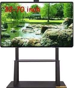 FBSHAD TV Seck avec Roues, Chariot de télévision Mobile réglable pour téléviseurs Plasma LCD de 32 à 70 Pouces, capacité de 150 kg, Meuble de télévision avec des roulettes de Verrouillage