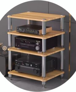 Meuble d'angle AV Ma, étagère à Contenu, Meuble Tour en Bois à 2-4 Niveaux pour Lecteur CD, idéal pour la Maison, Le Bureau, la vidéo, Le DJ ou Le cinéma.