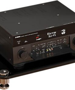 Meuble HiFi, Meuble Rack Audio avec Verre trempé, Meuble stéréo Multifonction, Meuble Audio Vidéo for réunion, Salon, Salle d'enregistrement(Nero,10cm/3.9in)
