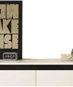 Meuble TV Flottant avec Lumière LED pour Téléviseurs de 47 a 70", Meuble TV en Bois Massif, Console Multimédia avec Rangement, pour Chambre a Coucher, Salon, Salle Multimédia, Salle de Jeux (