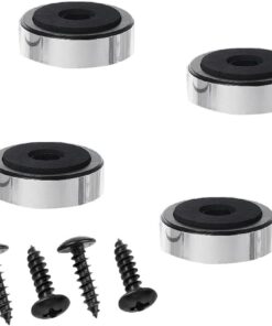 Sam&Johnny Lot de 4 pieds de support pour haut-parleurs audio actifs - Accessoires de réparation pour système audio home cinéma et plus encore (argenté)