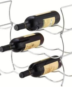 Petit présentoir à vin debout pour armoires, comptoirs, cuisine, garde-manger, bar, décoration d'intérieur (argenté)