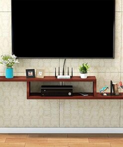 Meuble TV flottant mural, support TV flottant, étagère murale décorative, console multimédia, composant d'armoire de centre de divertissement, unité de divertissement flottante pour salon et