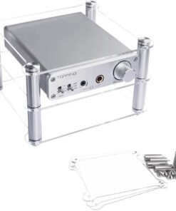 Tour de rack audio - Mini support HiFi en acrylique pour médias AV, appareil de streaming de bureau, lecteur CD, console de jeu - Design transparent à 2 couches