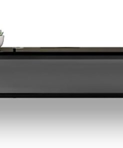Meuble TV Flottant Étagères TV Murales Console Multimédia TV Étagères flottantes avec portes et tiroirs Routeur Étagère de Rangement Convient pour le salon et la chambre à coucher(Black+gray,14