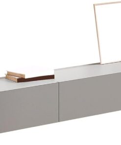 Meuble TV en bois, console TV blanche avec tiroirs, étagère TV flottante pour salon, table TV centrale de divertissement avec rangement, support TV mural long, 3 longueurs disponibles (coule