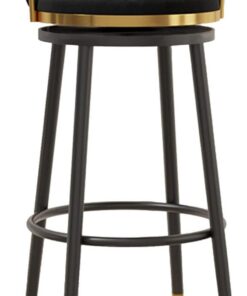 360° Rotation Tabouret à Levier de Hauteur Chaise de Bar en Velours avec Dos 1 Tabouret Haut avec des Jambes dorées/Noires/métalliques pour la Cuisine familiale Island Breakfast Bar