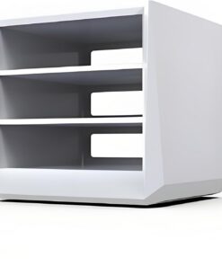 Meuble Rack Audio, Meuble HiFi CD, Audio/vidéo, Armoire stéréo Ouverte, Meuble stéréo de Rangement multimédia sur Pied, Armoire de Rangement AV for Bureau à Domicile, etc.(Wit)