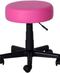 MU Tabouret Spa, Chaise D'Ordinateur/Tabouret de Bar Chaise de Coife Tournante À 360 °, Tabouret de Beauté Ascenseur de Pression 45-63Cm Petite Chaise Pivotante,Rose