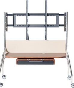 FBSHAD TV Seck avec Pivot Hauteur réglable pour Les téléviseurs de 30 "-80", Chariot de télévision Mobile avec roulettes de Verrouillage, Monture de télévision avec étagère de Stockage,