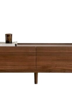 Meuble TV Meuble TV en rondins de noyer noir tout en bois massif avec 4 tiroirs de rangement meuble de rangement haut salon divertissement console centrale multimédia meuble TV Meubles TV Pour Salon(2