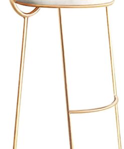 MU Tabouret À Barreaux de Style Moderne Tabouret de Bar À Barrstool Avec Cadre En Métal Foote de Repose-Pieds Pour La Cuisine Pour La Cuisine, La Salle À Manger Et Le Salon,Blanche,65Cm