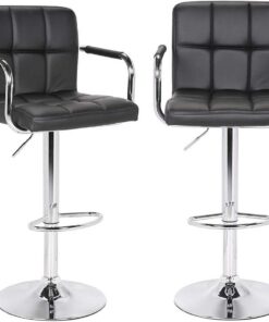 BAKAJI 2832796 Tabouret en Acier et Similicuir, Taille Unique