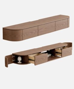Meuble TV Flottant Console TV Murale Meuble Support Tv Flottant Support Tv Flottant Meuble TV Suspendu En Bois Massif Avec Porte Et 2 Tiroirs Meuble TV Flottant Étagère Pour Chambre À Coucher Et Salon