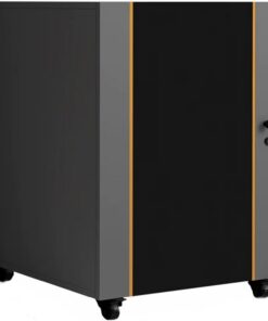 Étagère audio réglable avec gestion des câbles, armoire de rangement stéréo AV - Meuble de rangement mobile pour équipement AV (gris, 63 cm)