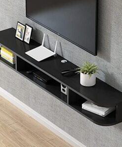 Générique Meuble TV Flottant Étagère Murale/Support TV, Meuble TV Mural en Bois, unité de Divertissement Moderne, avec tiroir et unité de Rangement Console Audio/vidéo