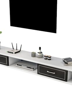 Meuble TV Flottant, Meuble TV Mural/étagère TV Décorative,Composant D'armoire De Centre De Divertissement,pour Unité De Stockage Routeur De Boîtier De Câble De Console Audio/vidéo