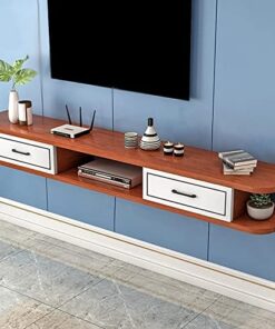 Meuble TV mural flottant/meuble TV, meuble TV suspendu au mur, étagère murale, avec tiroir et unité de rangement Console audio/vidéo Console multimédia Console de jeu Décodeur de câbles Rout
