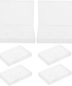Zerodeko Boîtes de Rangement Compactes Lot de 6 pour Cassettes Audio en Pp Blanc et Faciles à Identifier, Utilisation en Déplacement ou Divers Environnements