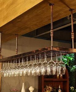 Porte-Verres à vin en métal, Rangement Suspendu pour Bouteilles et gobelets, réglable, télescopique, en Fer, pour Bar, Porte-Bouteilles Flottant
