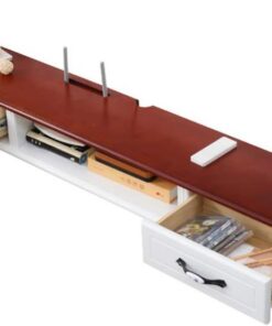 Meuble TV flottant, console multimédia murale, console de divertissement multimédia flottante, grand espace de stockage, peut stocker des routeurs, des lecteurs multimédias, etc., adapté pour petit