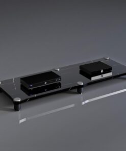 Étagère de jeu pour rangement audio, vidéo et DVD – Construction robuste qui s'adapte sous la télévision, idéale pour le salon et la salle de jeux