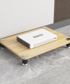 Support pour Tourne-Disque HiFi 4 Niveaux, 3 Niveaux, 2 Niveaux, Meuble stéréo d'angle pour Bureau/Salon/Salon de thé, étagère de Rangement Audio/vidéo avec Patins antidérapants (Bois Clair,