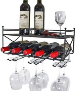 Casiers à vin, présentoir de Bouteille de vin Mural Moderne en métal présentoir de Stockage de décoration de Cuisine et de Bar