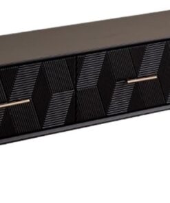 Étagère TV Murale 3 pièces Grand tiroir Salon Meuble TV Simple Moderne en Bois Massif Maison sur Pied Noir