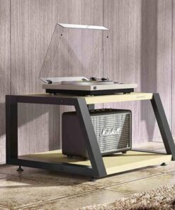Étagères TV flottantes Meuble Console multimédia - Support multimédia AV à 4 Niveaux Étagère d'angle Table de Tourne-Disque du Milieu du siècle pour Salon, Salle de Jeux et d'enregistrement