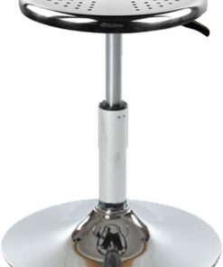 Bar Chair Tabouret d'atelier Robuste à Hauteur réglable en Acier Inoxydable, Coussin Rond, Tabouret pivotant de Salon, Chaise pivotante avec Support de Pied, Porteur 440 Ibs Shop Bar Stool