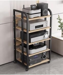 Support multimédia AV à 3/4/5 niveaux, support de composant vidéo, armoire stéréo, étagère multifonctionnelle moderne pour équipement électronique, tour pour lecteur DVD/amplificateur (coule