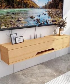 Générique Meuble TV Suspendu, étagère Murale, Meuble TV Flottant avec unité de Divertissement Murale pour Salon et Chambre à Coucher Étagère TV Murale étroite de 110 cm