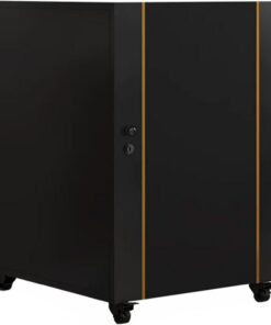 Étagère audio réglable avec gestion des câbles, armoire de rangement stéréo AV - Meuble de rangement mobile pour équipement AV (noir, 63 cm)