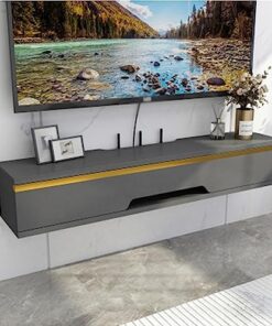 Générique Meuble TV Suspendu, Meuble TV Flottant pour Montage Mural, étagère TV Murale Moderne pour Salon et Chambre à Coucher, unité de Divertissement Murale étroite de 110 cm de Longueur