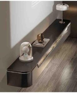 Meuble TV Unité TV Flottante de 94,5 Pouces, Meuble TV Flottant Mural de Luxe Moderne avec décoration en Verre ondulé, Grand Meuble TV Flottant de Rangement Meuble pour téléviseur