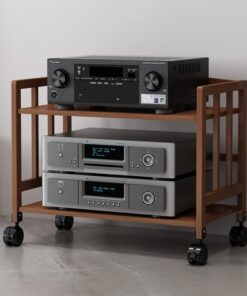 Meuble stéréo réglable Moderne Ma Stand et Meuble TV d'angle 81 cm de Large x 53 cm de Haut ; étagère pour Jeux vidéo, CD et Autres Supports multimédias