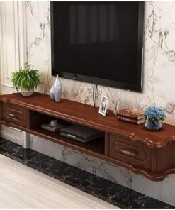 Meuble TV flottant Meuble TV flottant avec 2 tiroirs Étagère TV flottante murale Console multimédia de divertissement Meuble de rangement central Armoire TV pour salon Bureau à domicile (mar