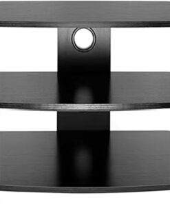 Meuble Hi FI 3/4 Niveaux, Rack Audio Multifonction, Meuble Rack Audio Ouverte avec Gestion des Câbles, Meuble Audio Vidéo en Bois, for Salon, Jeux, Salle D'enregistrement, Noir(3-Tier)