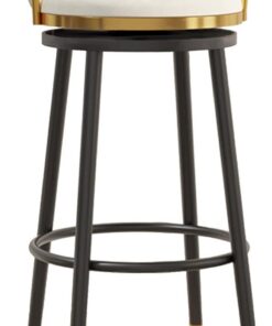 360° Rotation Tabouret à Levier de Hauteur Chaise de Bar en Velours avec Dos 1 Tabouret Haut avec des Jambes dorées/Noires/métalliques pour la Cuisine familiale Island Breakfast Bar