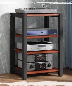 Support d'amplificateur, Support multimédia AV pour équipement Audio HiFi, Meuble stéréo, Tour de Support Audio, étagères en Bois réglables, Support TV Robuste