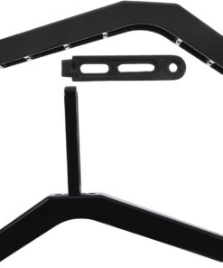 VOSAREA Support TV de Bureau, 2 Pièces, en Fer Noir, Réglable, Charge Maximale 75kg, pour Salon et Meuble